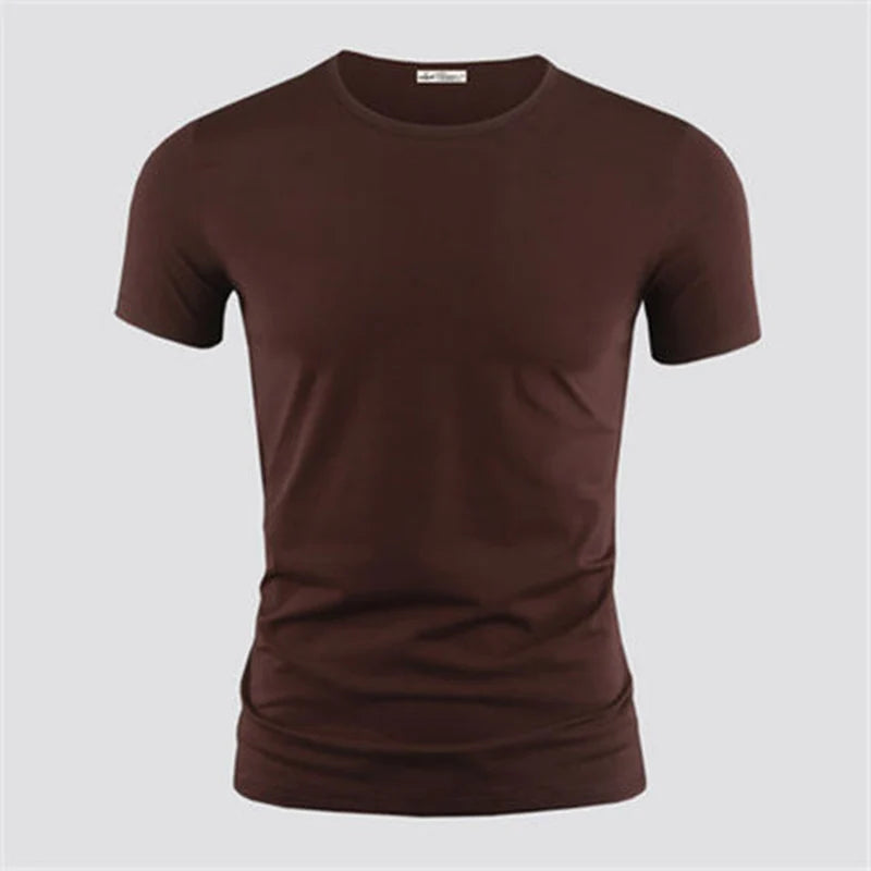 2026 Men's T Shirt Pure Color V Collar