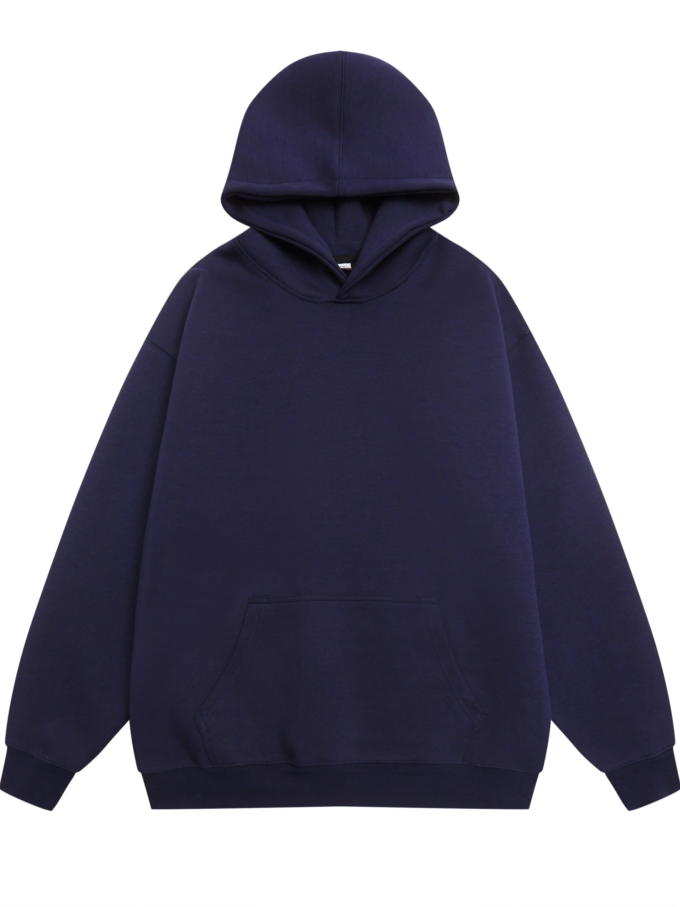 Men's casual hoodie black solid color loose version plus size fashion