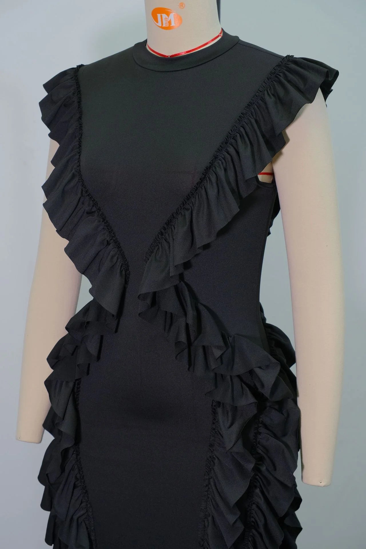 Women Plus Size Skinny Dress Round Neck
