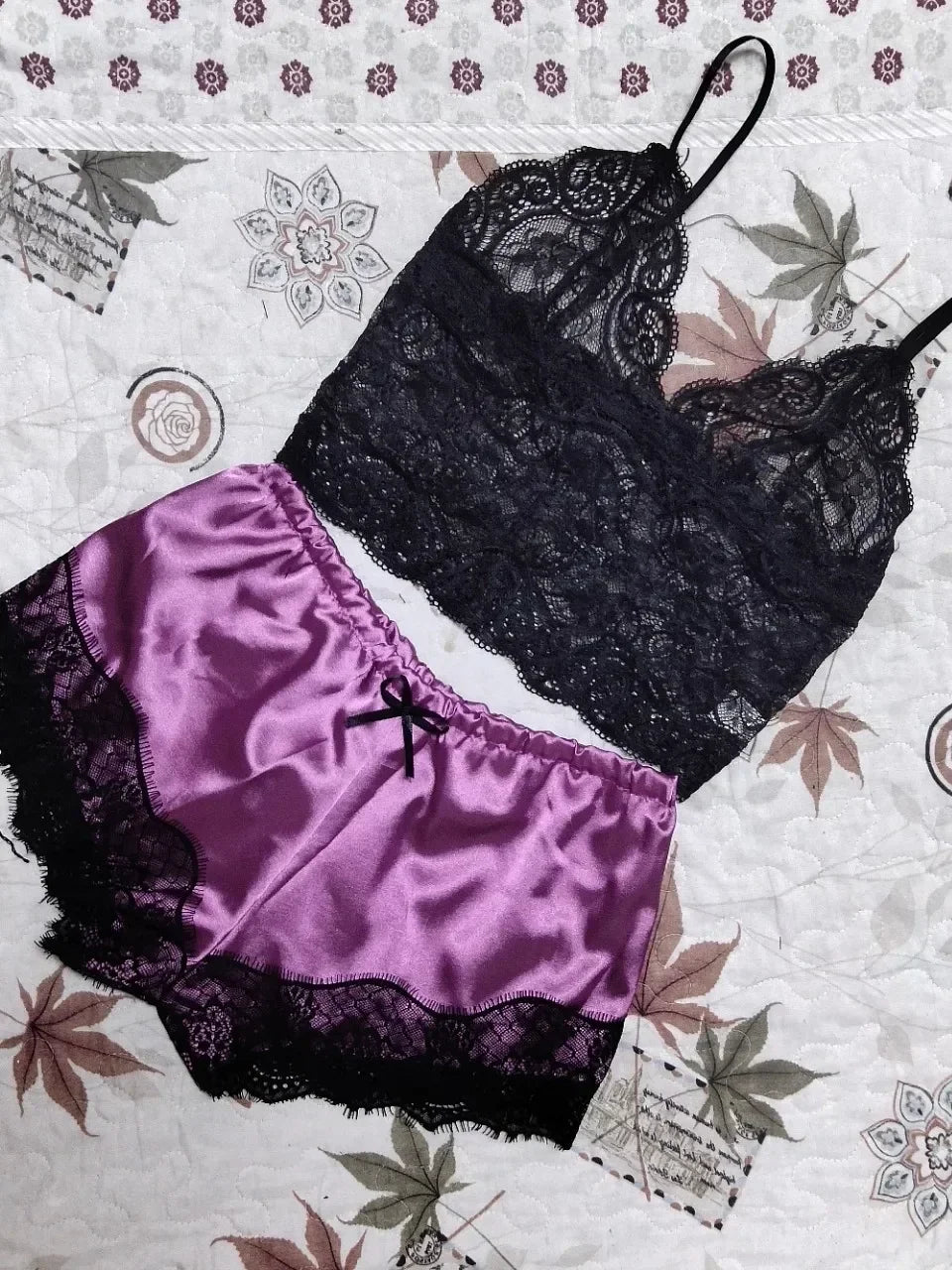 2 Pieces Pajamas Set for Women Sleepwear Sexy Lingerie