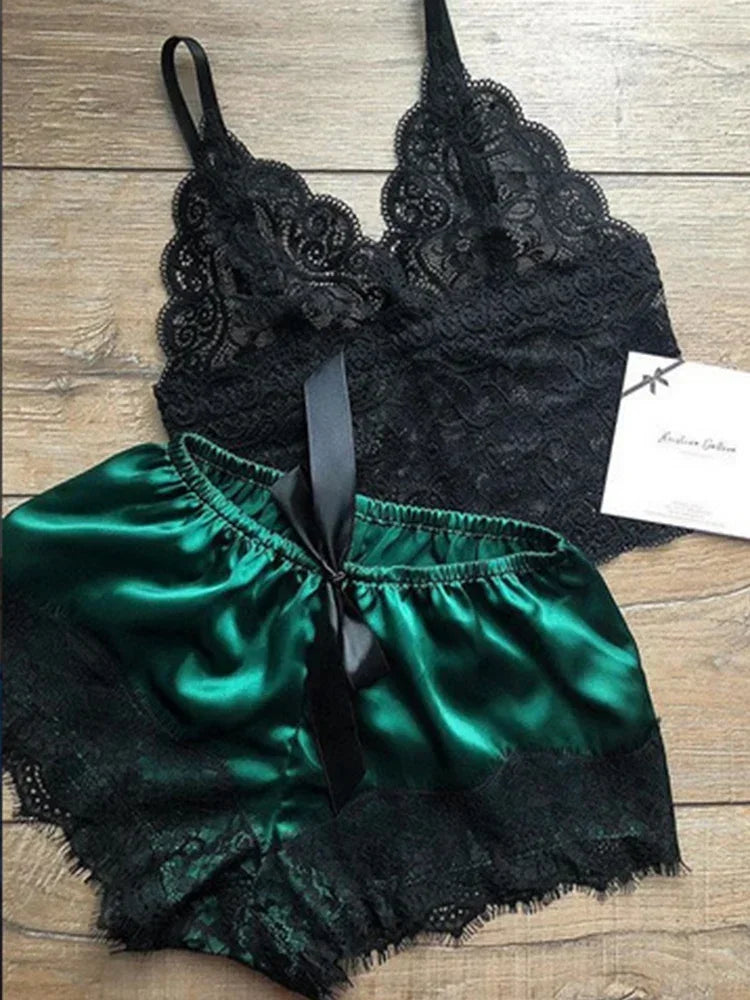 2 Pieces Pajamas Set for Women Sleepwear Sexy Lingerie
