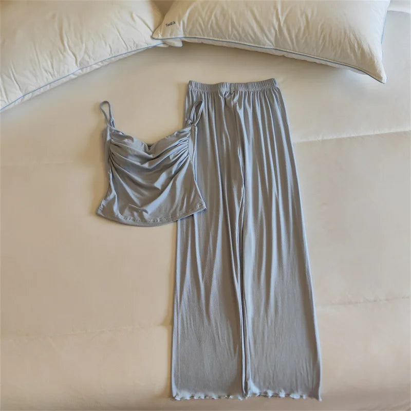 Two-piece Set Chest Pad Home Wear Pajamas