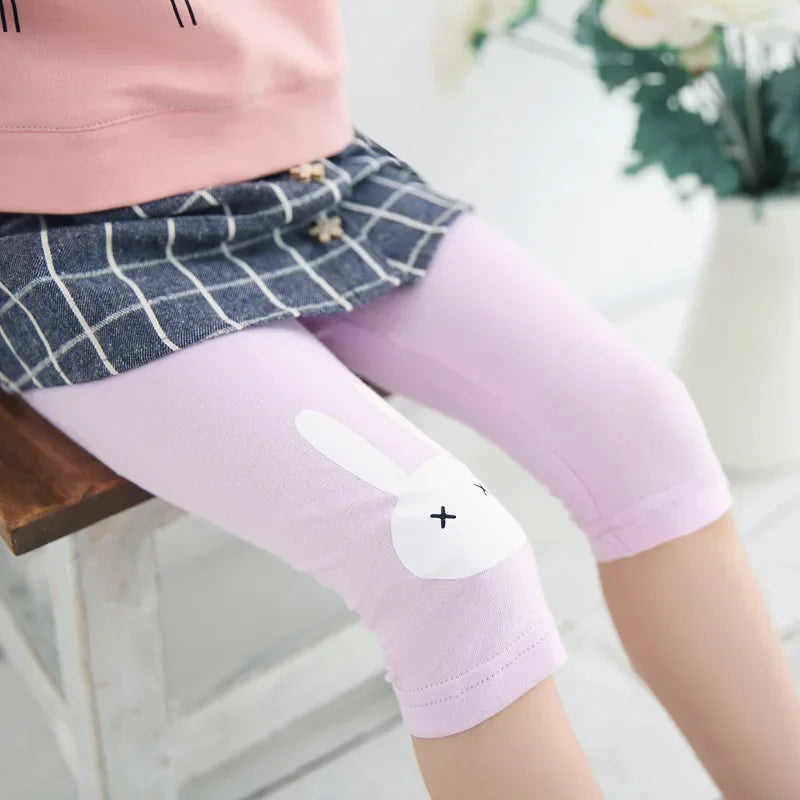 Girls Summer Leggings Rabbit Kids Knee