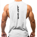 Gym Clothing Men Sides Cut Off T-shirts Dropped Armholes Tank Tops
