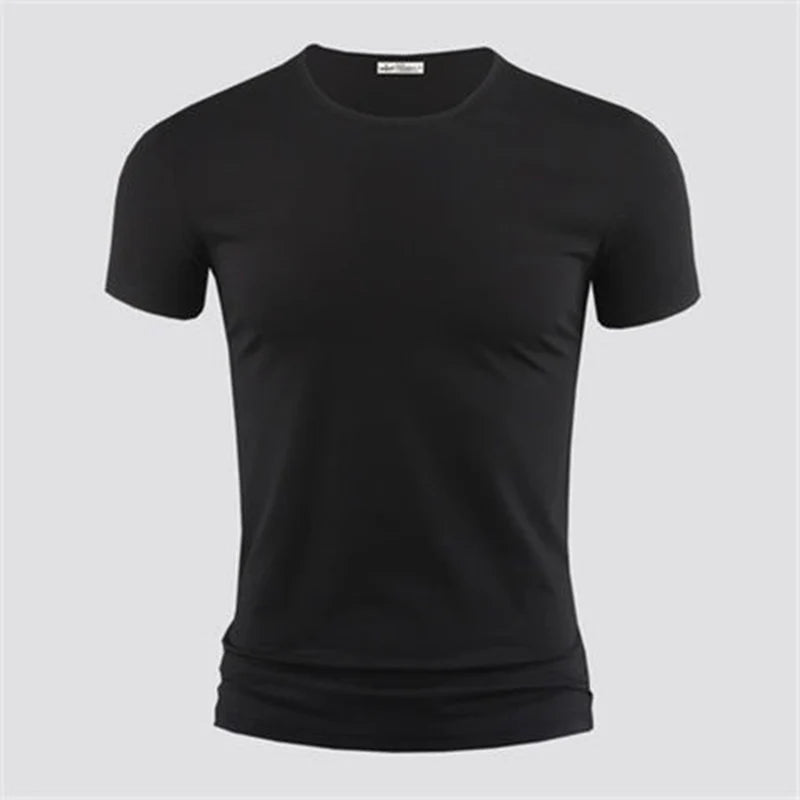 2026 Men's T Shirt Pure Color V Collar