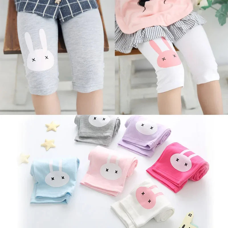 Girls Summer Leggings Rabbit Kids Knee