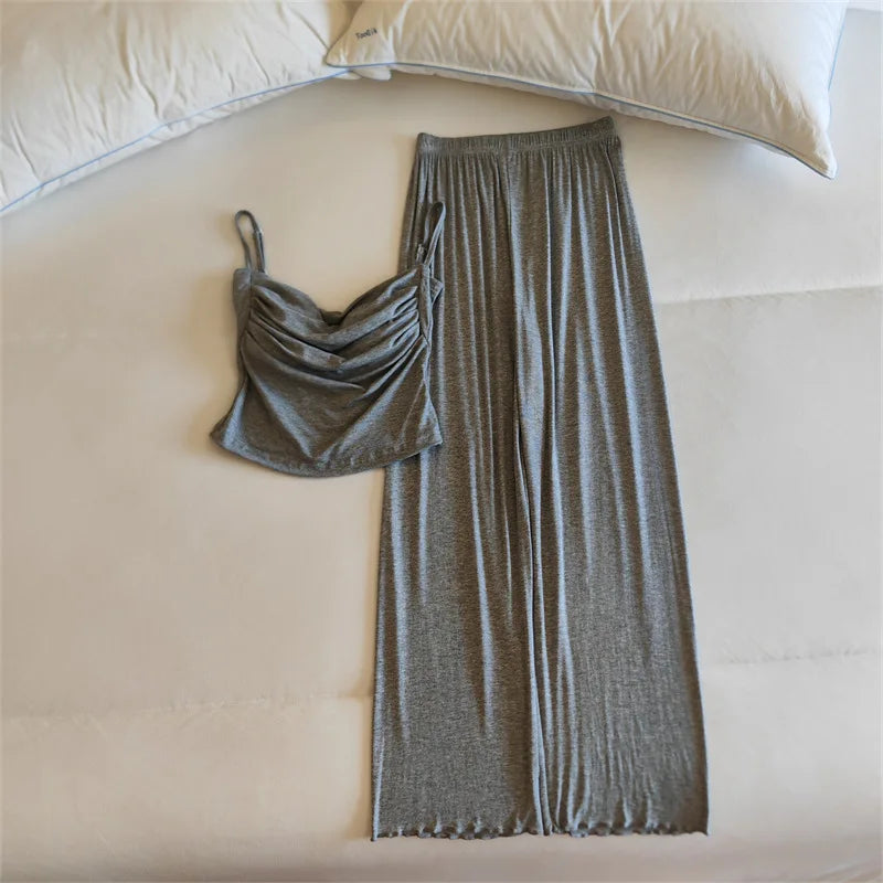 Two-piece Set Chest Pad Home Wear Pajamas