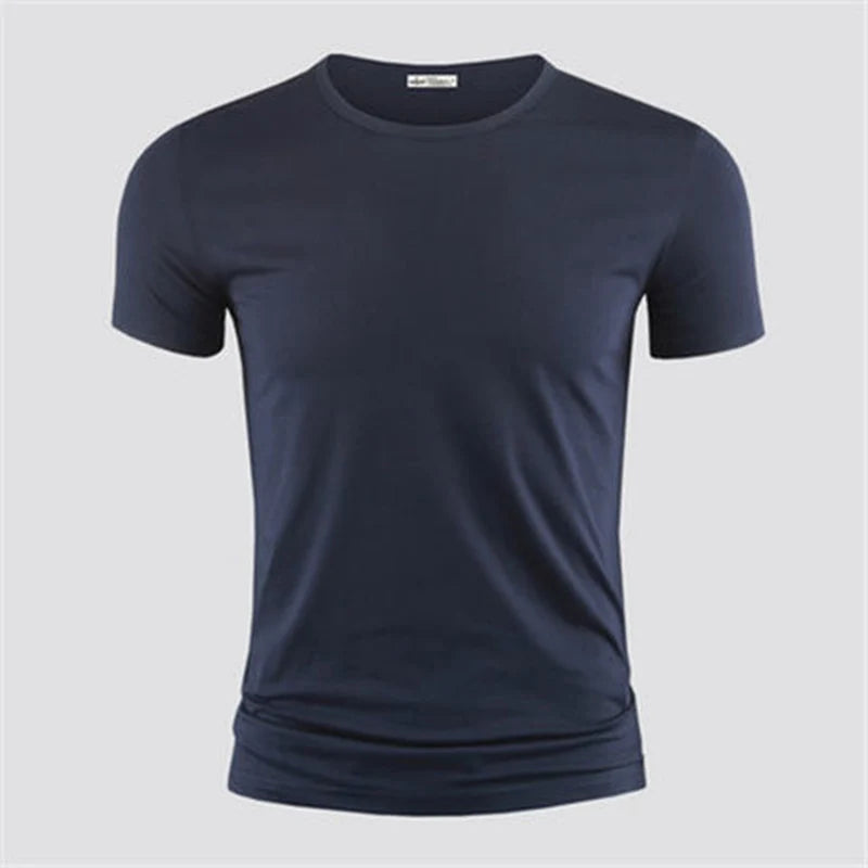 2026 Men's T Shirt Pure Color V Collar