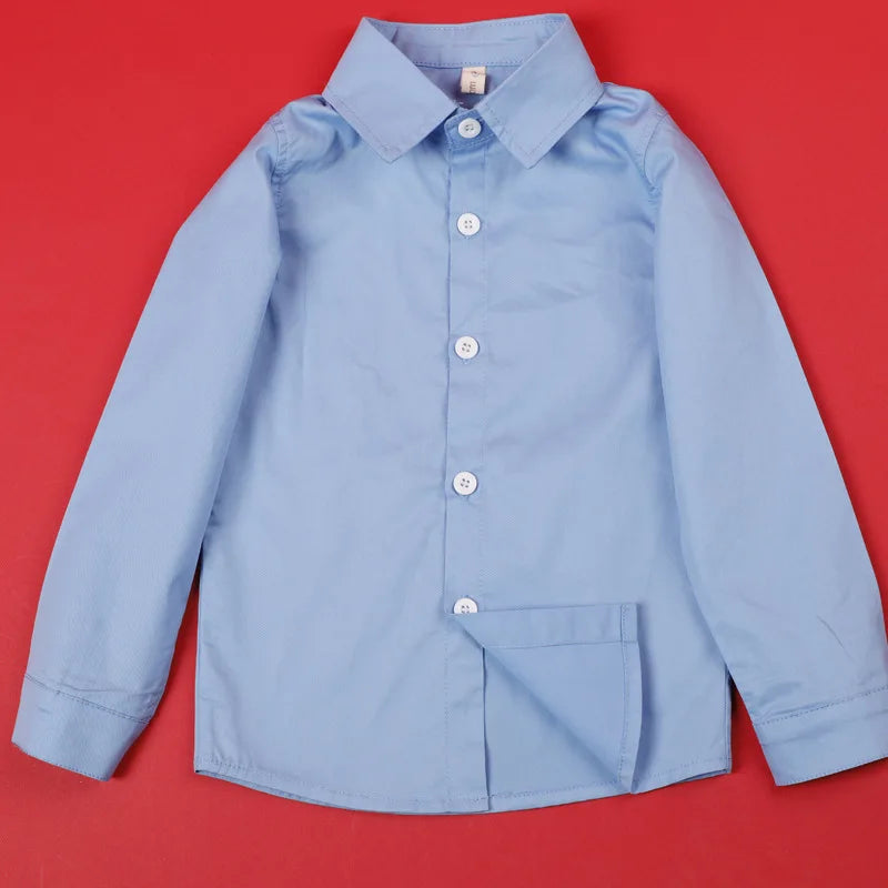 Teenage Boys Shirts School Shirt For Boys Turn Down Collar Shirt For Girls White Kids Birthday Dress Blouse