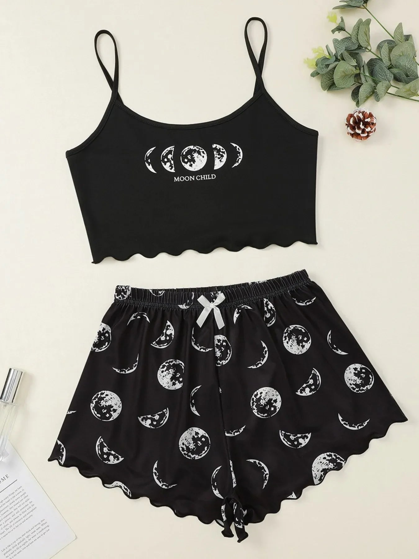 Women's Pajamas Set Lingerie Sling V-Neck Sleeveless Top and Shorts Sets Pyjamas Homewear