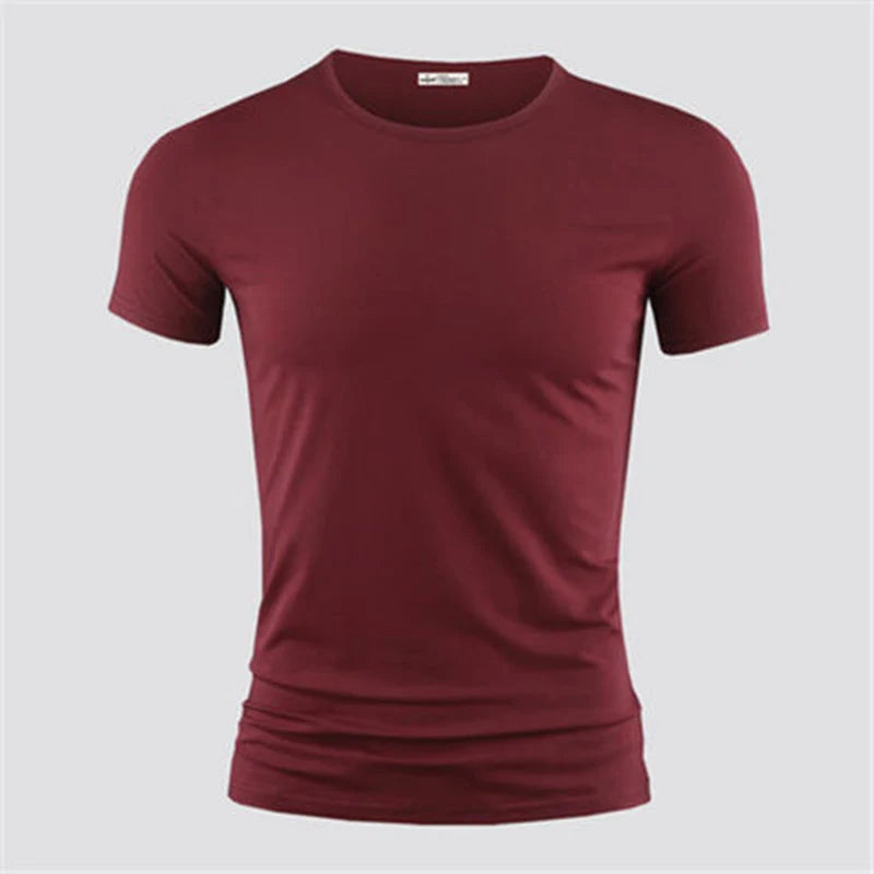 2026 Men's T Shirt Pure Color V Collar