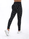 Autumn Winter 1PACK Women's Nine Cent Matte Printed Sexy Tight Legging Casual Sports Elegant Fitness Yoga Pants