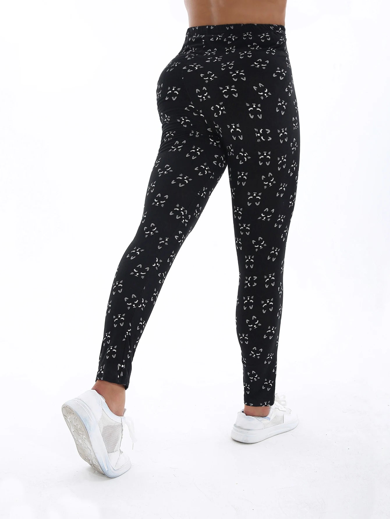Autumn Winter 1PACK Women's Nine Cent Matte Printed Sexy Tight Legging Casual Sports Elegant Fitness Yoga Pants