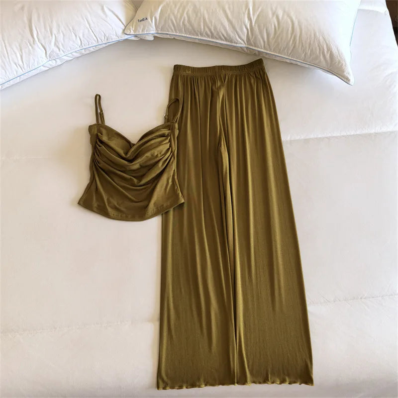 Two-piece Set Chest Pad Home Wear Pajamas