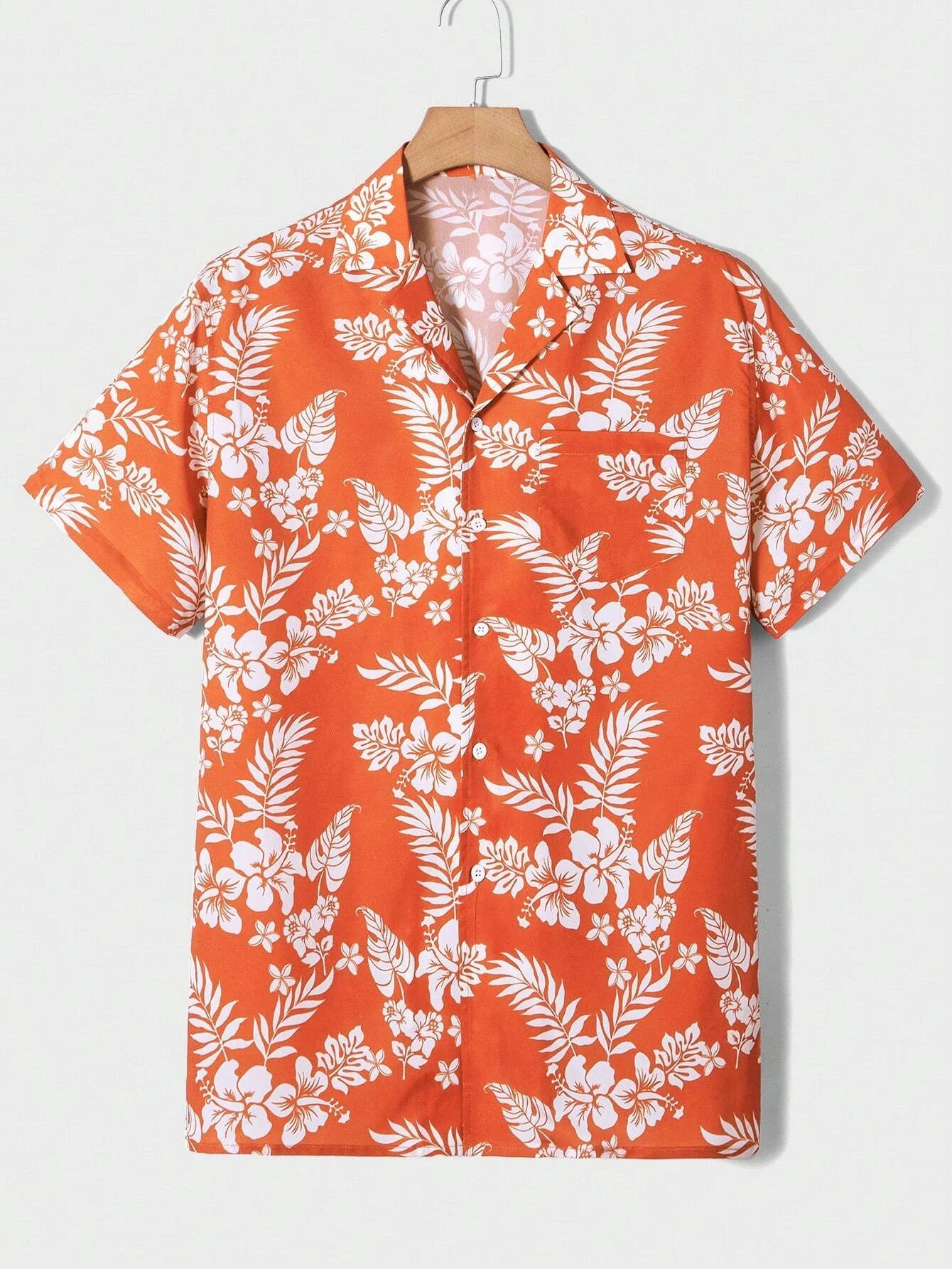 Summer men's new tropical 3D printing lapel short-sleeved shirt Hawaiian casual daily wearing large size XS-5XL