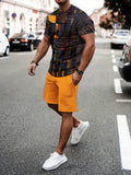 New Plus Size Men's T-shirt And Shorts Set