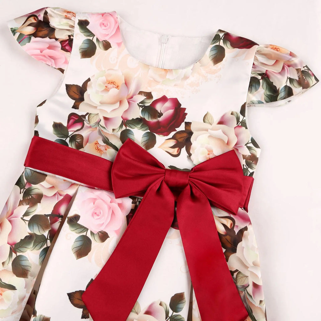 New Girls Kids Flower Elegant Causal Princess Party Dresses