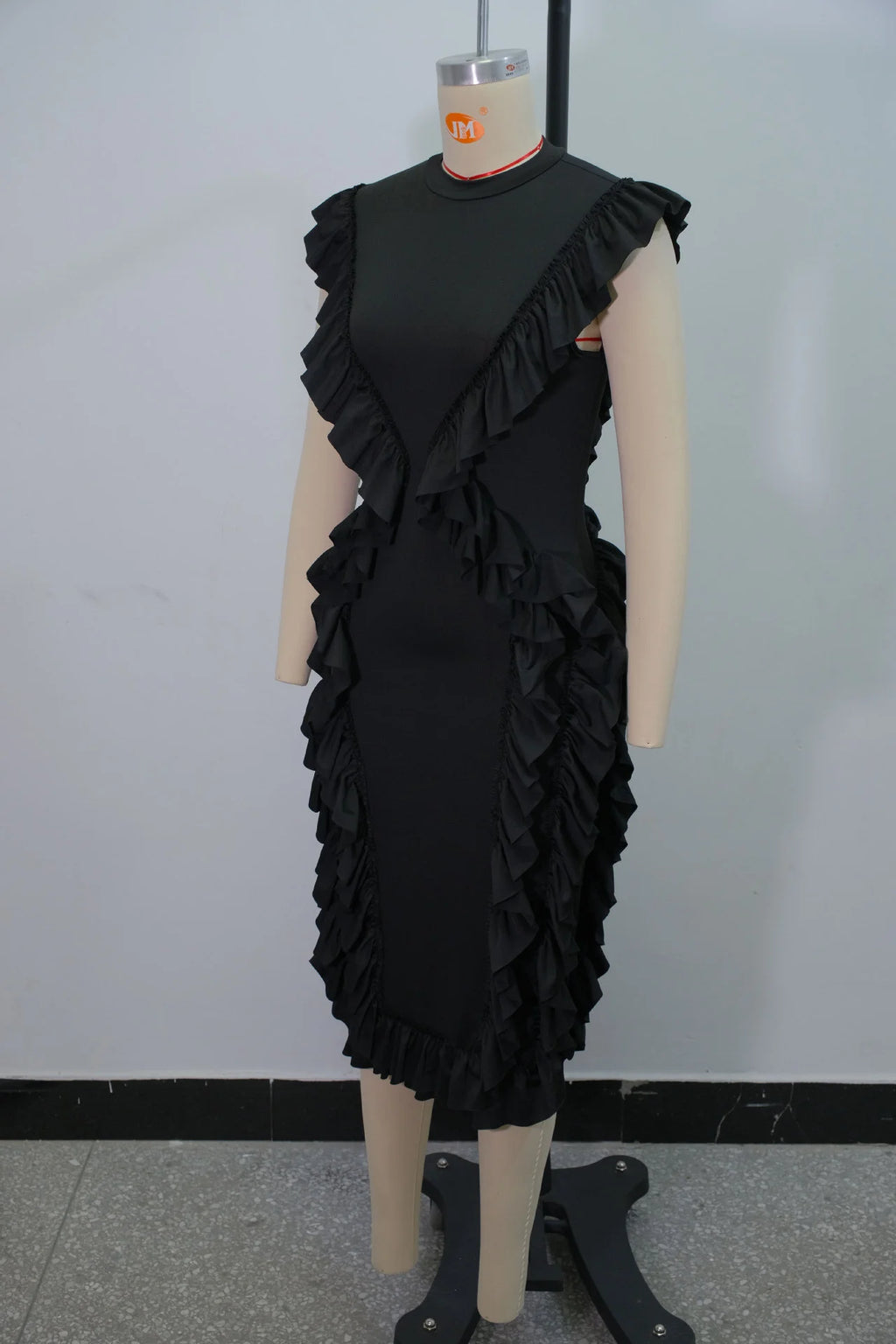 Women Plus Size Skinny Dress Round Neck