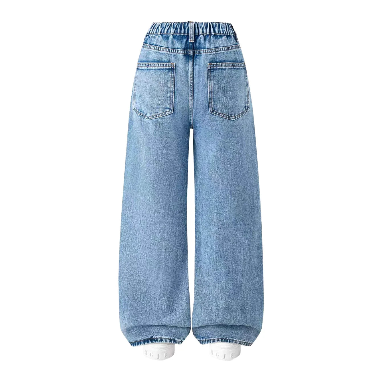 Girls Flower Patch Wide Leg Jeans Kids