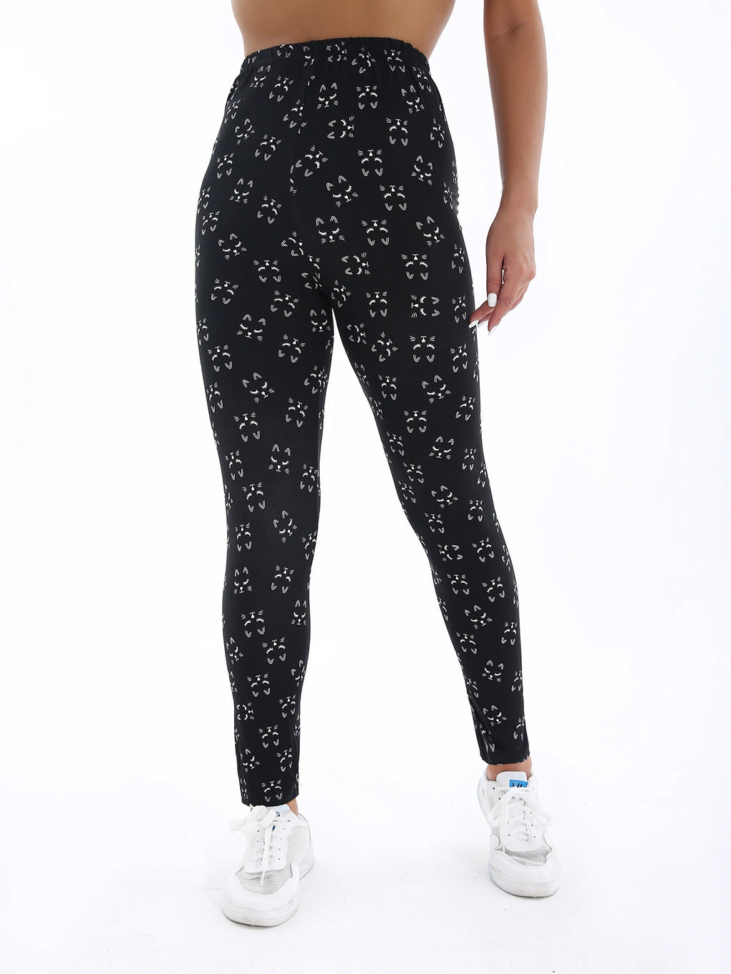 Autumn Winter 1PACK Women's Nine Cent Matte Printed Sexy Tight Legging Casual Sports Elegant Fitness Yoga Pants