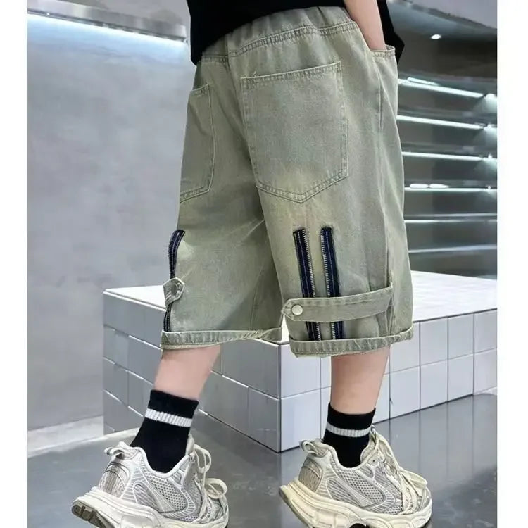 Jeans Fashion Letter Printed Soft Summer Trousers for Kids Children Casual New Pants