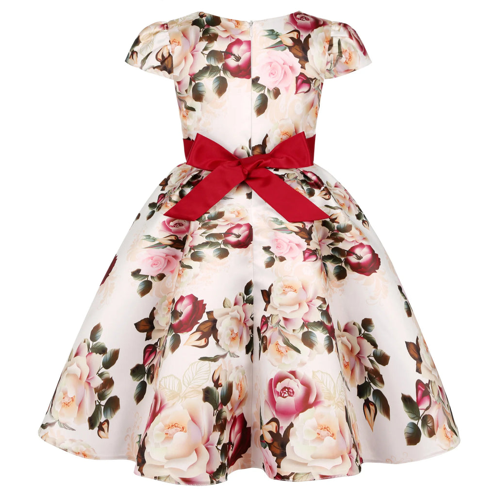 New Girls Kids Flower Elegant Causal Princess Party Dresses