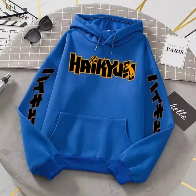 Japan Anime Haikyuu Manga Prints Hoodies Mens New Fashion Hoody Hip Hop Fleece Sweatshirts Crewneck Pullovers Cute Clothing