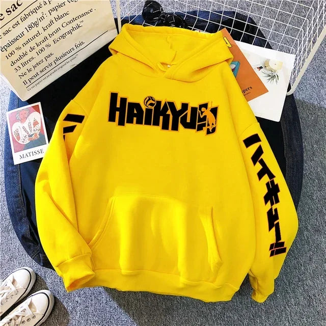 Japan Anime Haikyuu Manga Prints Hoodies Mens New Fashion Hoody Hip Hop Fleece Sweatshirts Crewneck Pullovers Cute Clothing