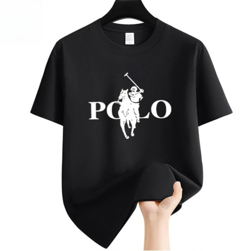 Summer Fashion Brand  Men's Clothes Business Casual Short-sleeved T-shirt Loose