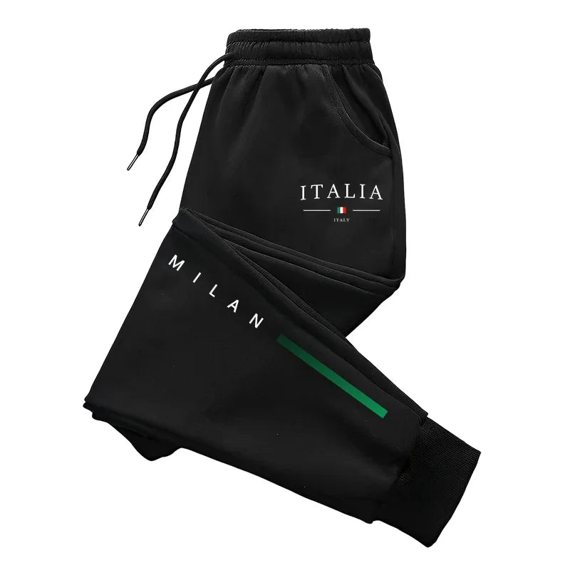 Men's Milan Printed Sweatpants Brand New Male Casual Sport Versatile Jogger Pants All Season Home Outdoor Comfort Trousers