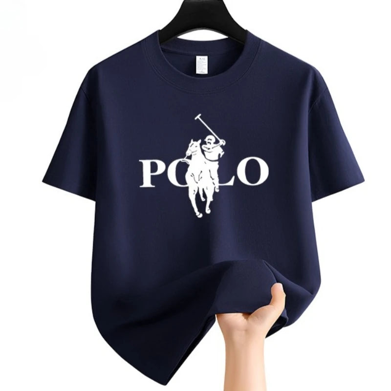 Summer Fashion Brand  Men's Clothes Business Casual Short-sleeved T-shirt Loose