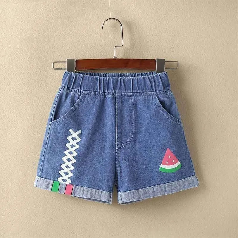 Girls Summer Jeans Heart Pattern Girls Short
