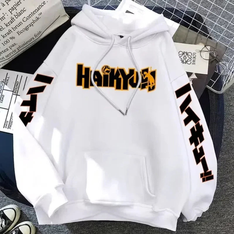 Japan Anime Haikyuu Manga Prints Hoodies Mens New Fashion Hoody Hip Hop Fleece Sweatshirts Crewneck Pullovers Cute Clothing