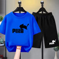 Summer Boy Girls red Casual T Shirt Sets