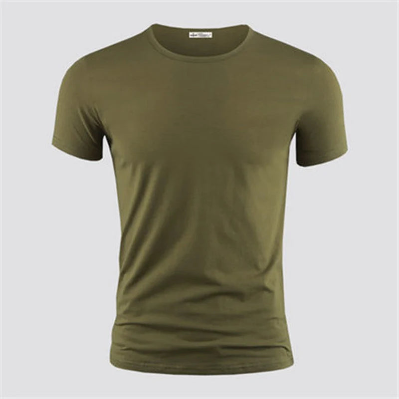2026 Men's T Shirt Pure Color V Collar