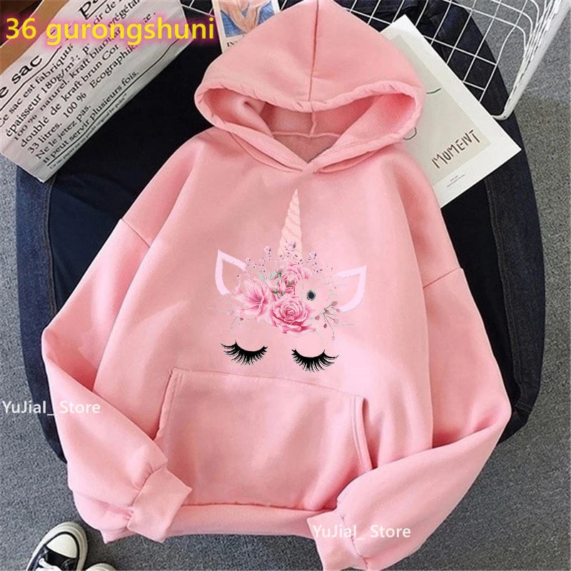 Women Glitter Pink Flowers Sweatshirt Girls Long-Sleeved Winter/Spring/Autumn Clothes
