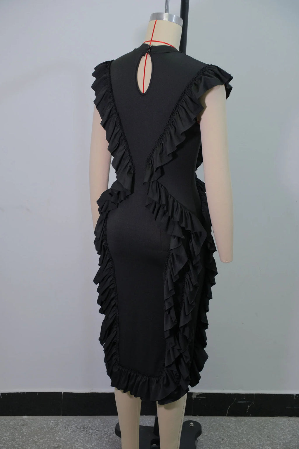 Women Plus Size Skinny Dress Round Neck
