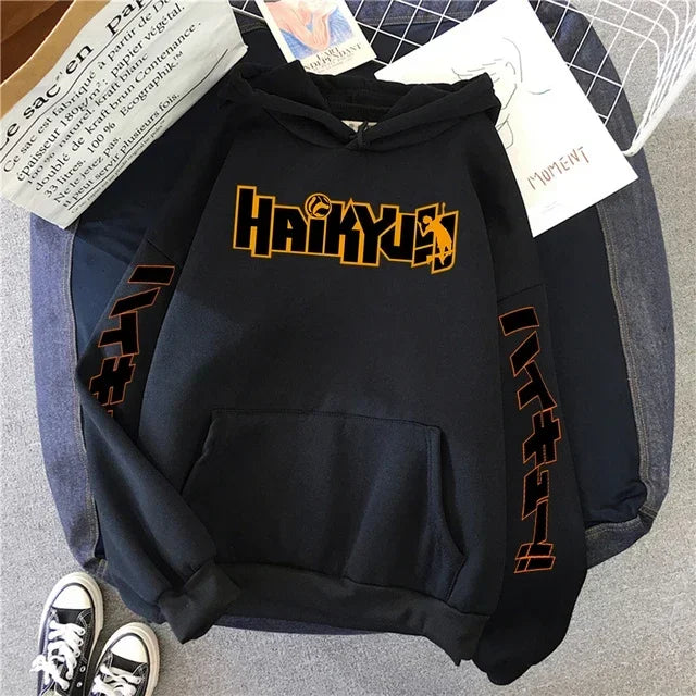 Japan Anime Haikyuu Manga Prints Hoodies Mens New Fashion Hoody Hip Hop Fleece Sweatshirts Crewneck Pullovers Cute Clothing