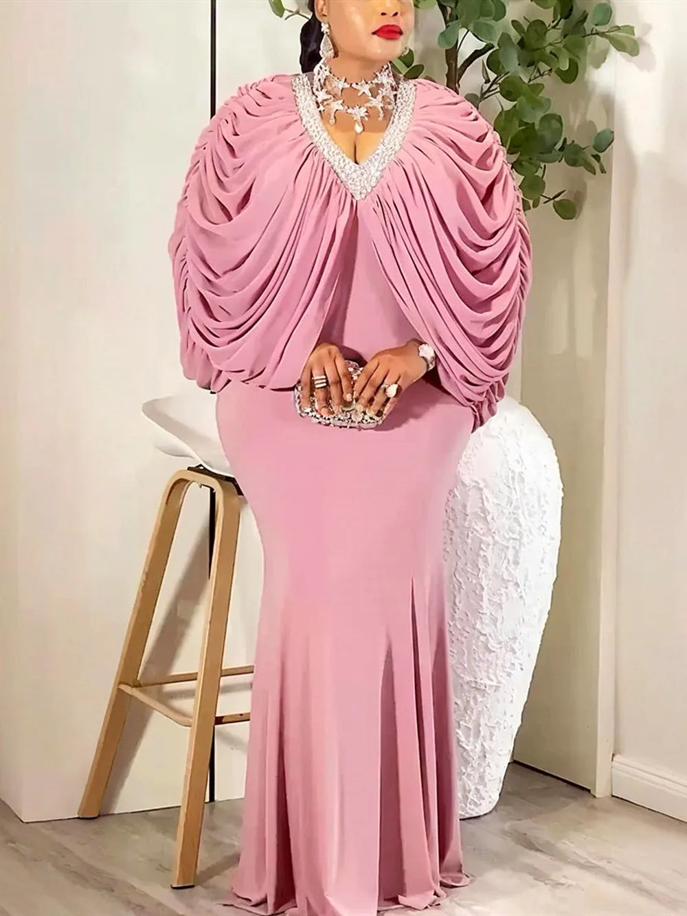 Elegant African Dresses for Women Plus Size Outfits Evening Party