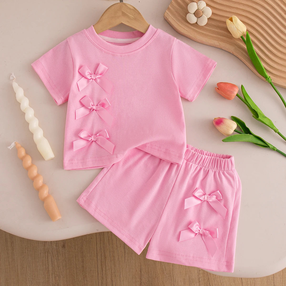 Baby Girl Set Summer Solid-Color