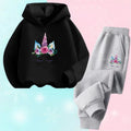 Children's Cute Owl Hoodie And Pants Set Toddler Girls Clothing Spring Autumn Print Sports Tracksuit Age 3-14