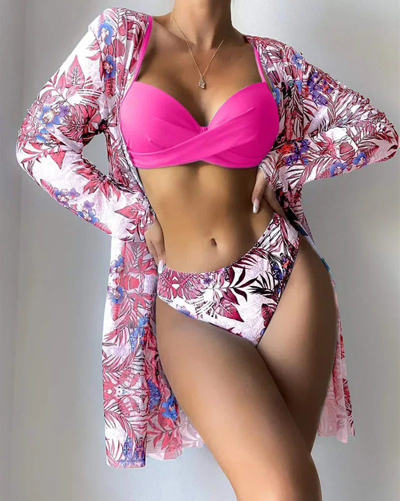 20 Colors Three Piece Bikinis Set