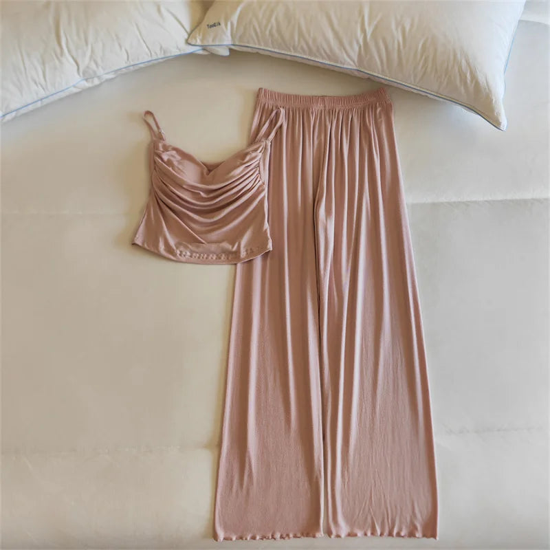 Two-piece Set Chest Pad Home Wear Pajamas