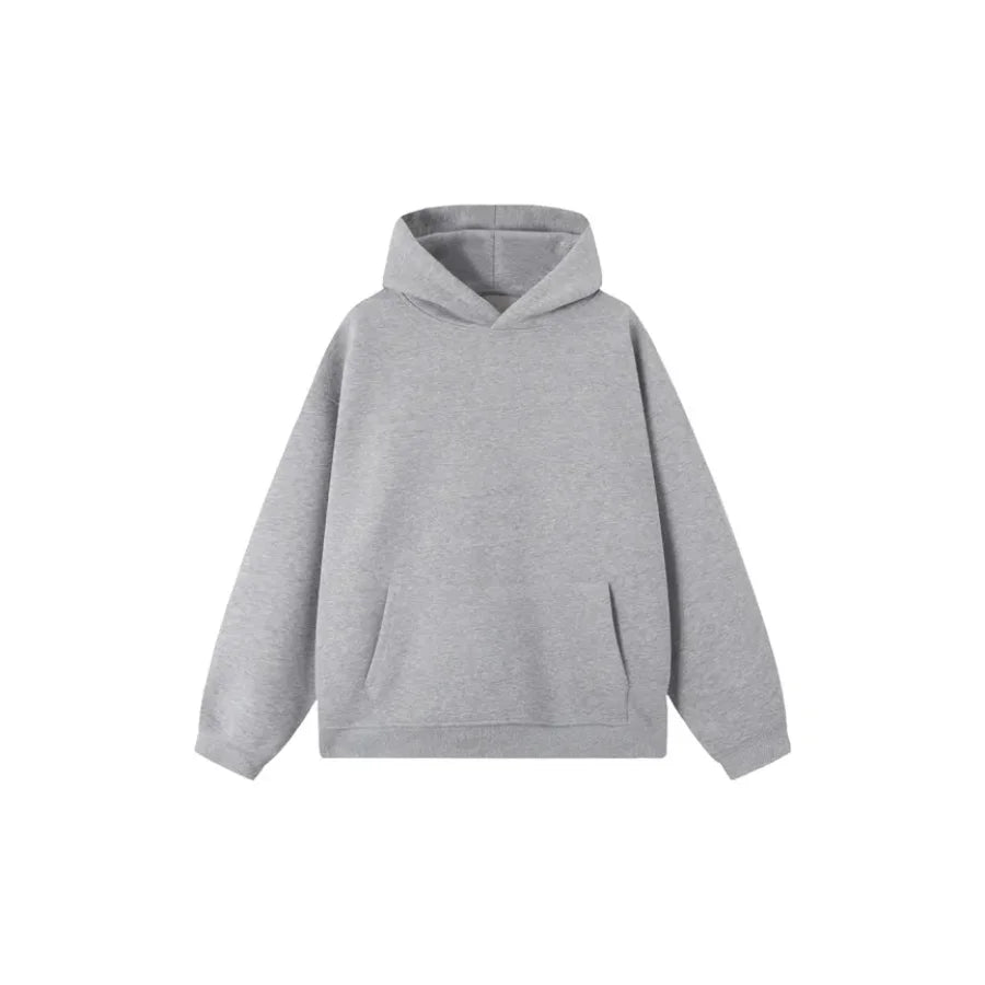 Men's casual hoodie black solid color loose version plus size fashion
