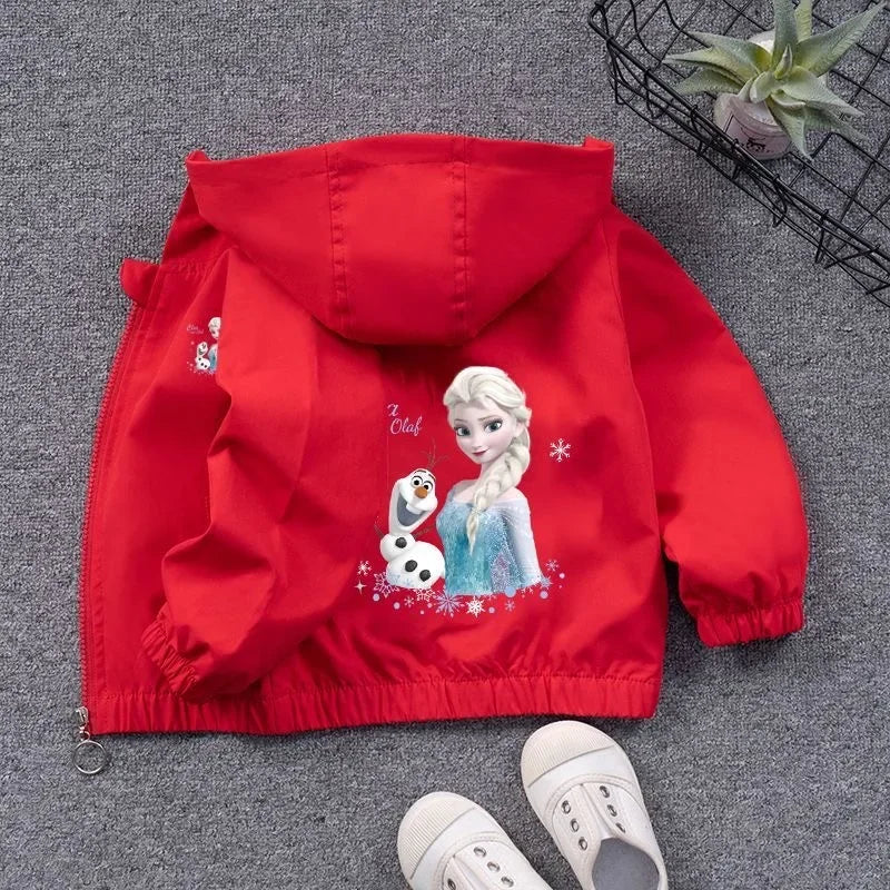 Fashion Girls Jacket Spring Aututmn Cartoon Anna Elsa