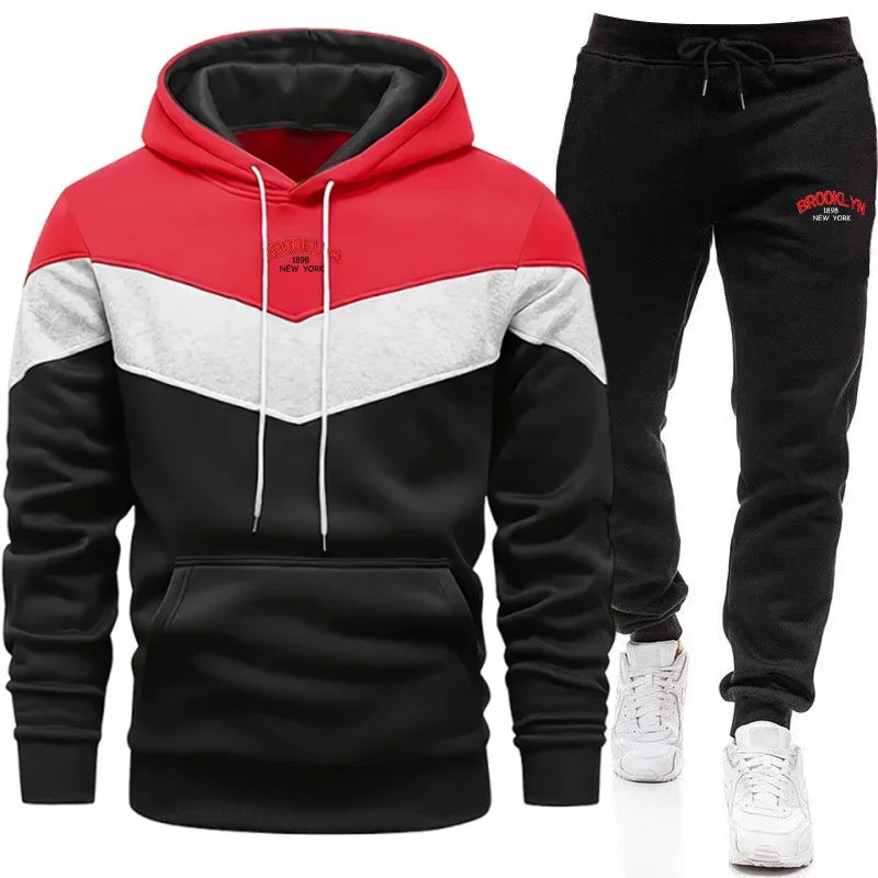 Autumn Winter Men Sporty Jogger Set Hoodies Sweatshirt Casual Urban Fashion