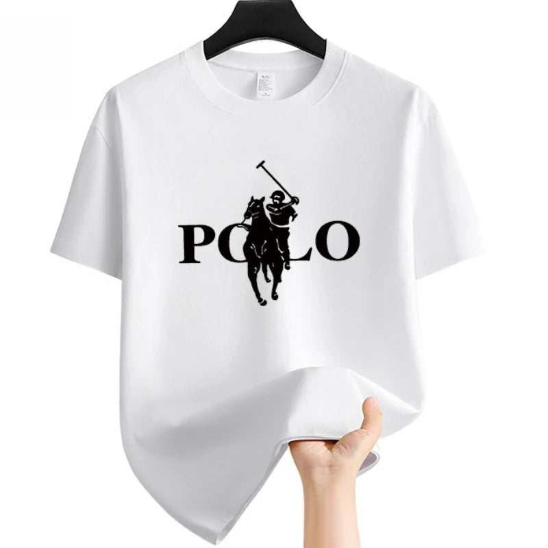 Summer Fashion Brand  Men's Clothes Business Casual Short-sleeved T-shirt Loose