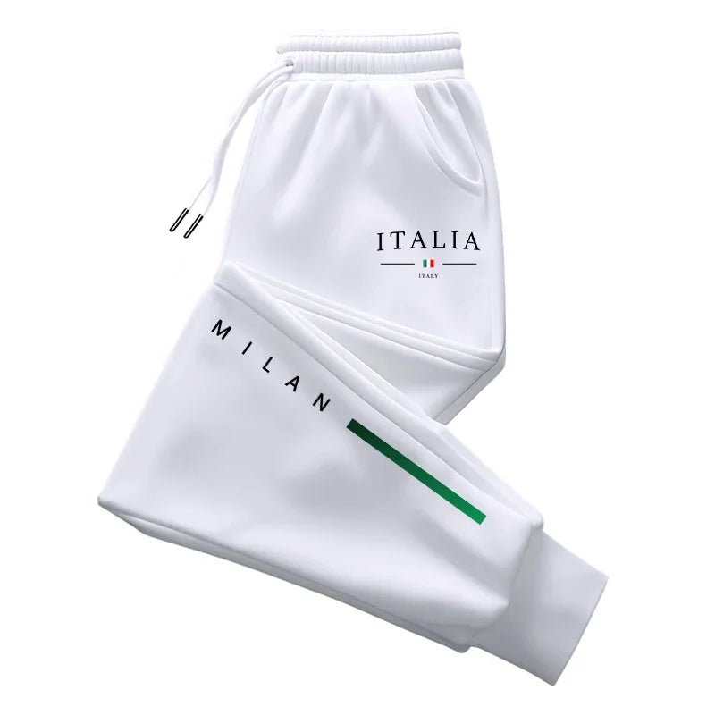 Men's Milan Printed Sweatpants Brand New Male Casual Sport Versatile Jogger Pants All Season Home Outdoor Comfort Trousers