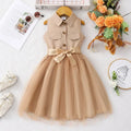 Girl Dress Summer Blue KIds Dresses Sleeveless Casual Vacation Elegant