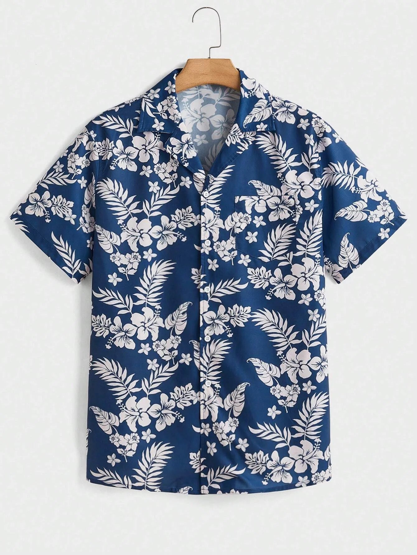 Summer men's new tropical 3D printing lapel short-sleeved shirt Hawaiian casual daily wearing large size XS-5XL